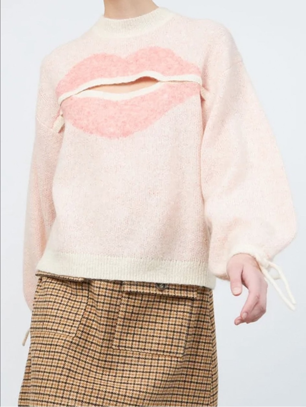 NWT STELLA NOVA Lip-Print Long-Sleeve Juper Size XL